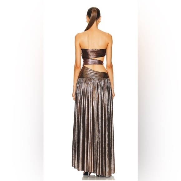 NWT RETROFETE Lia Dress in Brown Ombré Women’s Maxi Size XXS - Picture 4 of 12